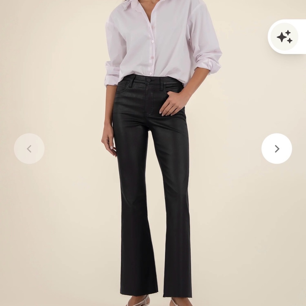 KUT Coated Black Flared Women's Jeans